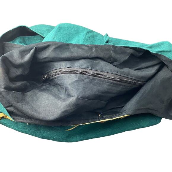 India Boutique Patchwork Bahamas Crossbody Green Hippie Sari Purse Tote Bag - Picture 5 of 9